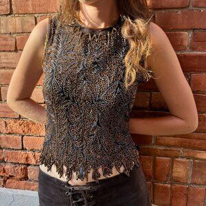 Unique vintage beaded top